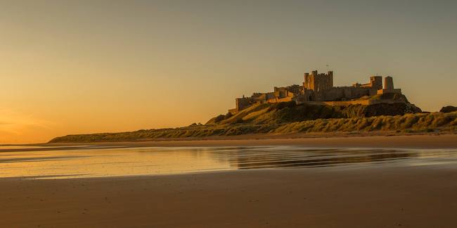 Bamburgh Castle golden hour photography