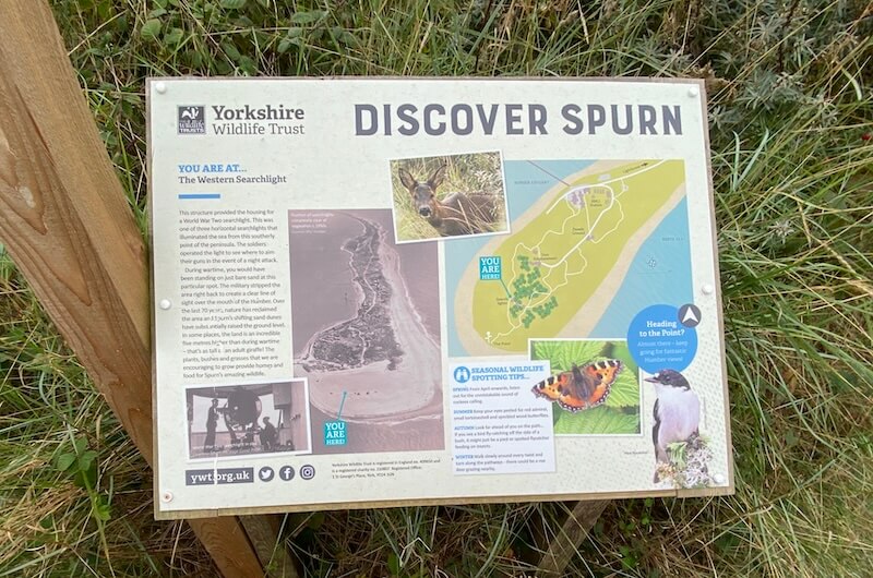 One of the Discover Spurn signs