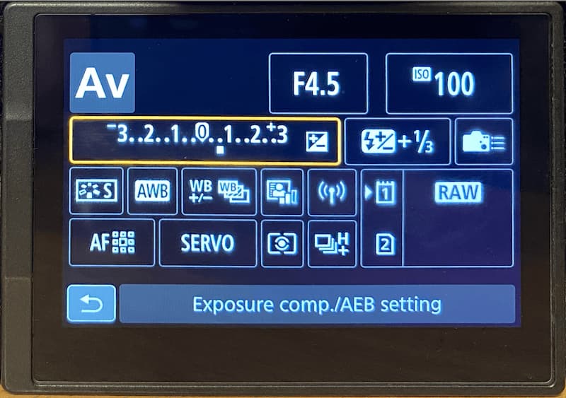 exposure compensation settings