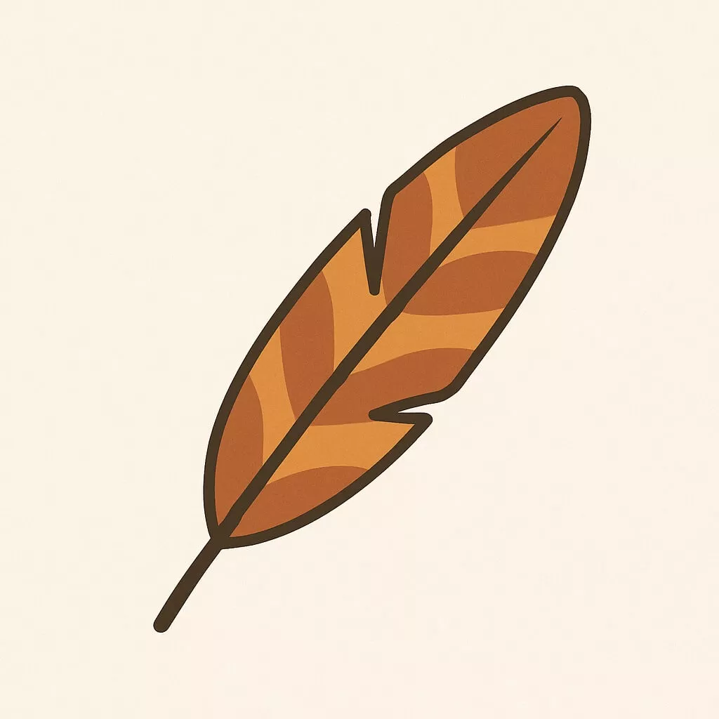 Patterned bird feather icon - link to guide on Understanding Bird Feather Patterns.