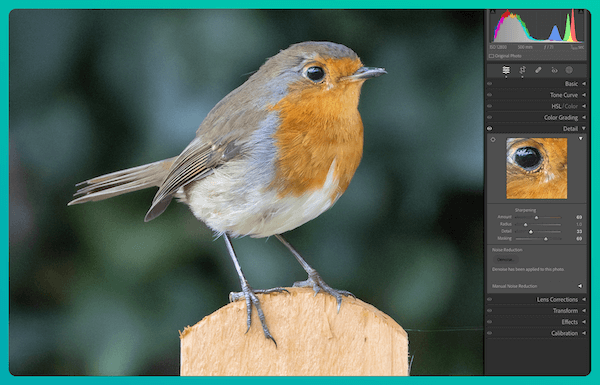 the sharpening tools in lightroom