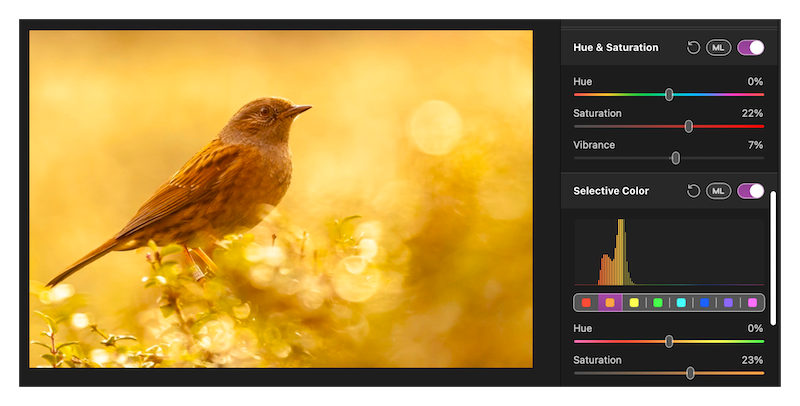 Over saturated image